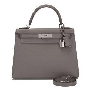 Hermès Kelly 28 Etain Epsom Sellier Palladium Hardware