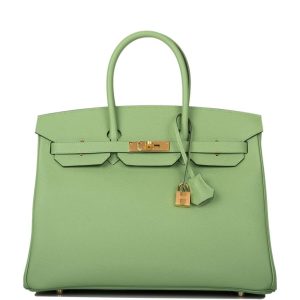 Hermès Birkin 35 Vert Criquet Epsom Gold Hardware