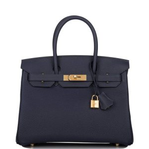 Hermès Birkin 30 Bleu Nuit Togo Gold Hardware