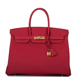 Hermès Birkin 35 Rouge Vif Togo Gold Hardware