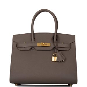 Hermès Birkin 30 Etain Epsom Sellier Gold Hardware