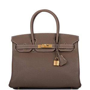Hermès Birkin 30 Etoupe Clemence Gold Hardware