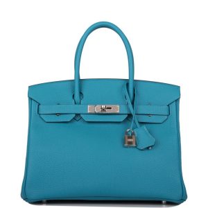 Hermès Birkin 30 Turquoise Togo Palladium Hardware