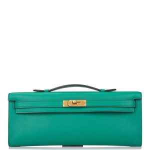 Hermès Kelly Cut Vert Vertigo Swift Gold Hardware