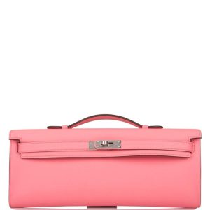 Hermès Kelly Cut Rose D'ete Swift Palladium Hardware