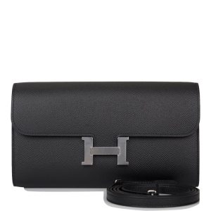 Hermès Constance Wallet To Go Black Epsom Palladium Hardware