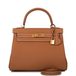 Hermès Kelly Retourne 28 Gold Togo Gold Hardware