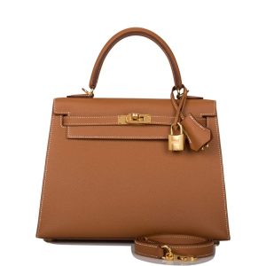 Hermès Kelly 25 Gold Epsom Sellier Gold Hardware