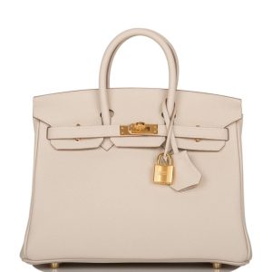 Hermès Birkin 25 Craie Togo Gold Hardware
