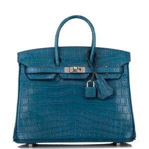Hermès Birkin 25 Colvert Matte Niloticus Crocodile Palladium Hardware