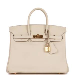 Hermès Birkin 25 Craie Swift Gold Hardware