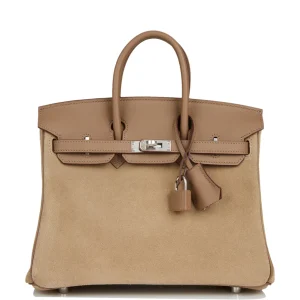 Hermès Birkin 25 Gris Caillou Grizzly and Swift Palladium Hardware