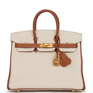 Hermès Birkin 25 HSS Craie and Gold Togo Brushed Gold Hardware