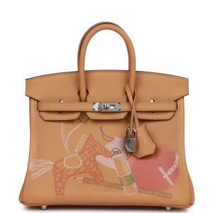 Hermès Birkin 25 In & Out Biscuit Swift Palladium Hardware