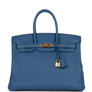 Hermès Birkin 35 Bleu Agate Togo Gold Hardware
