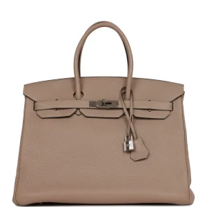 Hermès Birkin 35 Gris Tourterelle Togo Palladium Hardware