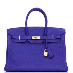 Hermès Birkin 35 HSS Bleu Electric Verso Clemence Gold Hardware