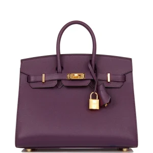 Hermès Birkin Sellier 25 Cassis Veau Madame Gold Hardware