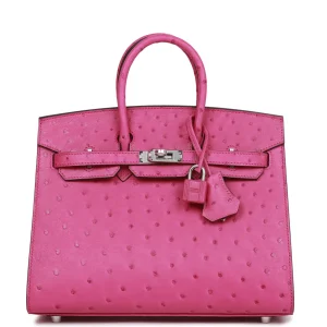 Hermès Birkin Sellier 25 Rose Pourpre Ostrich Palladium Hardware