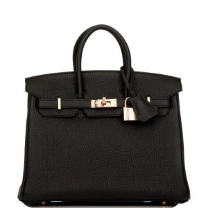 Hermès Birkin 25 Black Togo Rose Gold Hardware