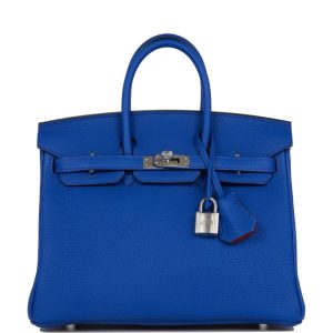 Hermès Birkin 25 Bleu Royal Verso Togo Palladium Hardware