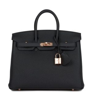 Hermès Birkin 25 Caban Togo Rose Gold Hardware