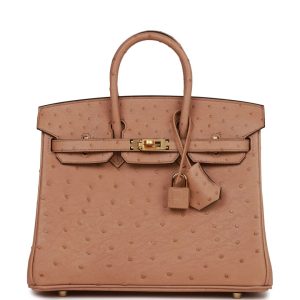 Hermès Birkin 25 Chai Ostrich Gold Hardware