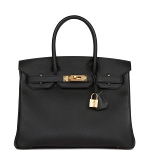 Hermès Birkin 30 Black Epsom Gold Hardware