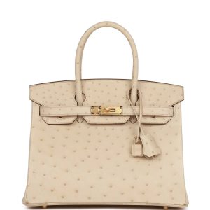 Hermès Birkin 30 Parchemin Ostrich Gold Hardware