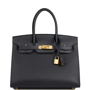 Hermès Birkin Sellier 30 Black Madame Gold Hardware