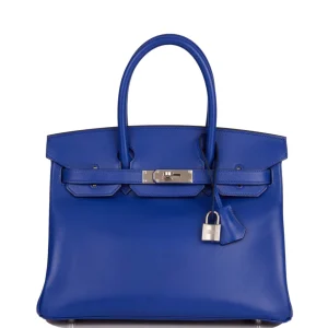 Hermès Birkin 30 Bleu Electric Tadelakt Palladium Hardware