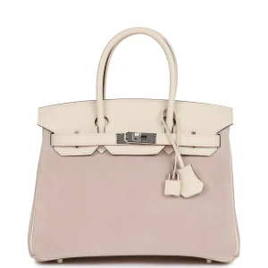 Hermès Birkin 30 Glycine Grizzly and Nata Swift Palladium Hardware