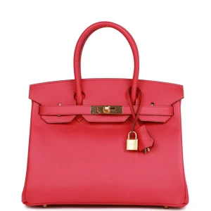 Hermès Birkin 30 Rose Extreme Epsom Gold Hardware