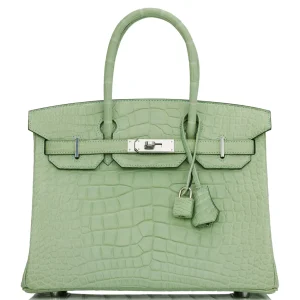Hermès Birkin 30 Vert D'Eau Matte Alligator Palladium Hardware