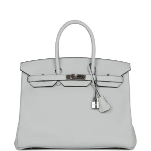 Hermès Birkin 35 Bleu Pale Clemence Palladium Hardware