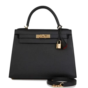 Hermès Kelly HSS Sellier 28 Black Verso Epsom Permabrass Hardware