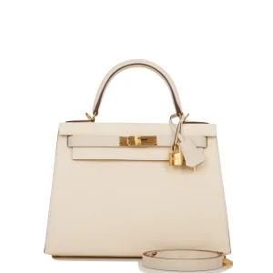 Hermès Kelly HSS Sellier 28 Nata and Craie Epsom Gold Hardware