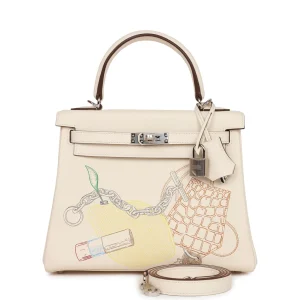 Hermès Kelly Retourne 25 In & Out Nata Swift Palladium Hardware