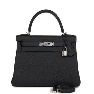 Hermès Kelly Retourne 28 Caban Togo Palladium Hardware