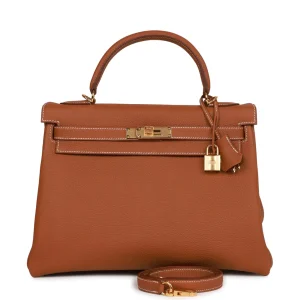 Hermès Kelly Retourne 32 Gold Togo Gold Hardware