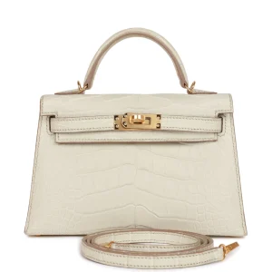 Hermès Kelly Sellier 20 Beton Matte Alligator Gold Hardware