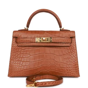 Hermès Kelly Sellier 20 Gold Matte Alligator Gold Hardware