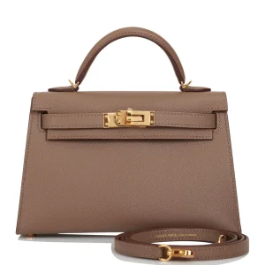 Hermès Kelly Sellier 20 HSS Etoupe and Gris Perle Epsom Gold Hardware