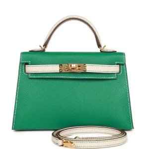 Hermès Kelly Sellier 20 HSS Vert Jade and Craie Epsom Gold Hardware