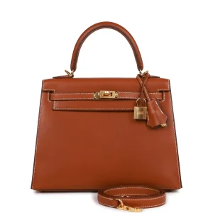 Hermès Kelly Sellier 25 Fauve Barenia Gold Hardware