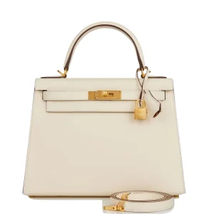 Hermès Kelly Sellier 28 HSS Nata Verso Epsom Brushed Gold Hardware