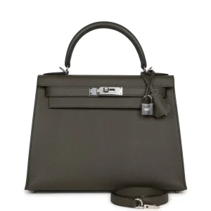 Hermès Kelly Sellier 28 Vert De Gris Epsom Palladium Hardware