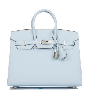 Hermès Birkin Sellier 25 Bleu Brume Epsom Palladium Hardware