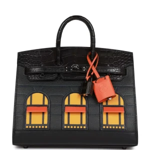 Hermès Sac Faubourg Birkin 20 So Black Matte Alligator Black Hardware
