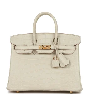 Birkin 25 Beton Matte Alligator Gold Hardware